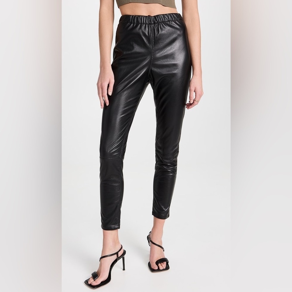 Jonathan Simkhai STANDARD Black Rylee Vegan Leather Leggings Sz L